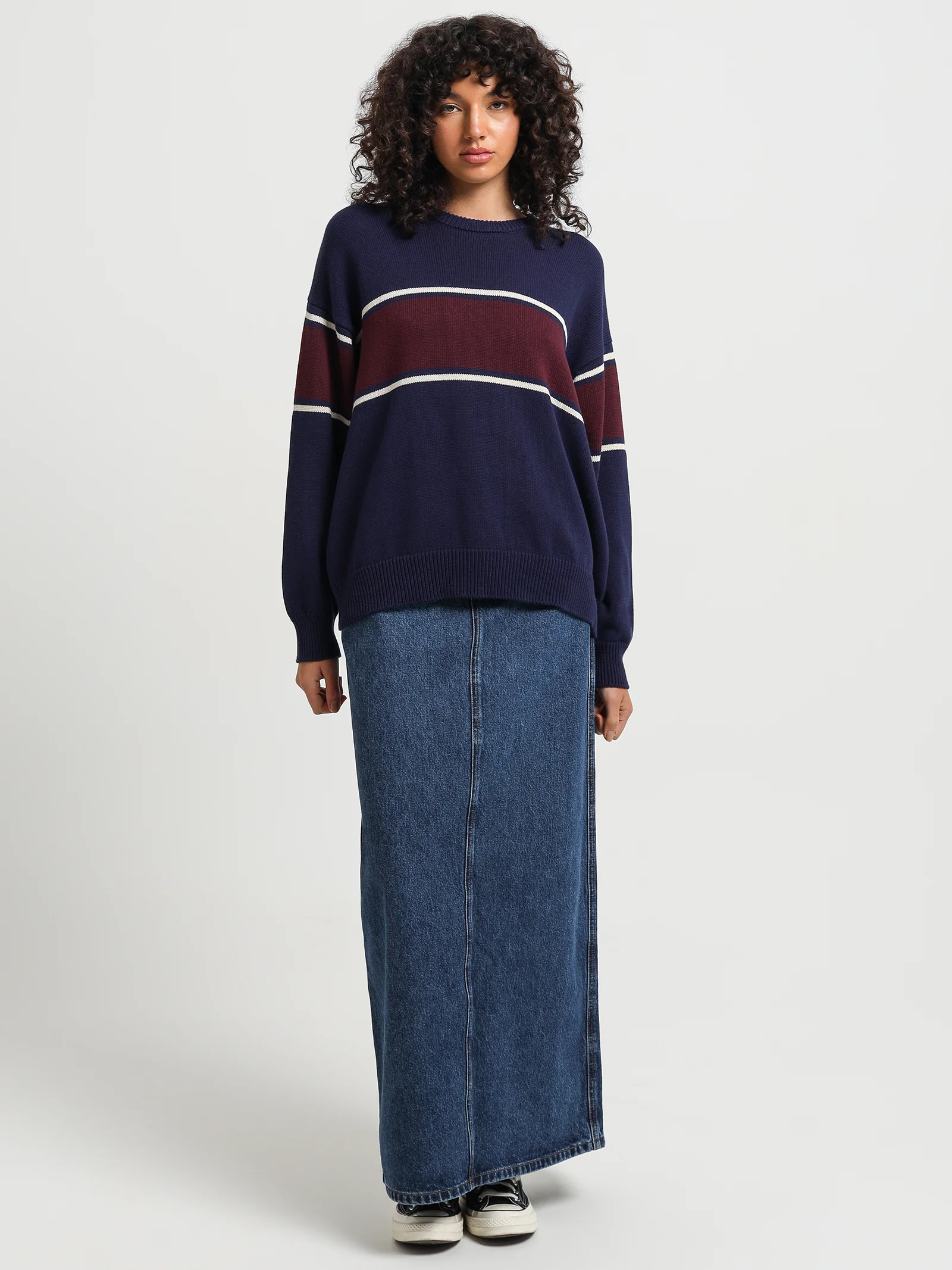 Emblem Panel Super Slouch Knit