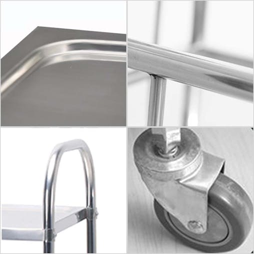 SOGA 2X 4 Tier Stainless Steel Kitchen Dining Food Cart Trolley Utility 860x540x1170mm