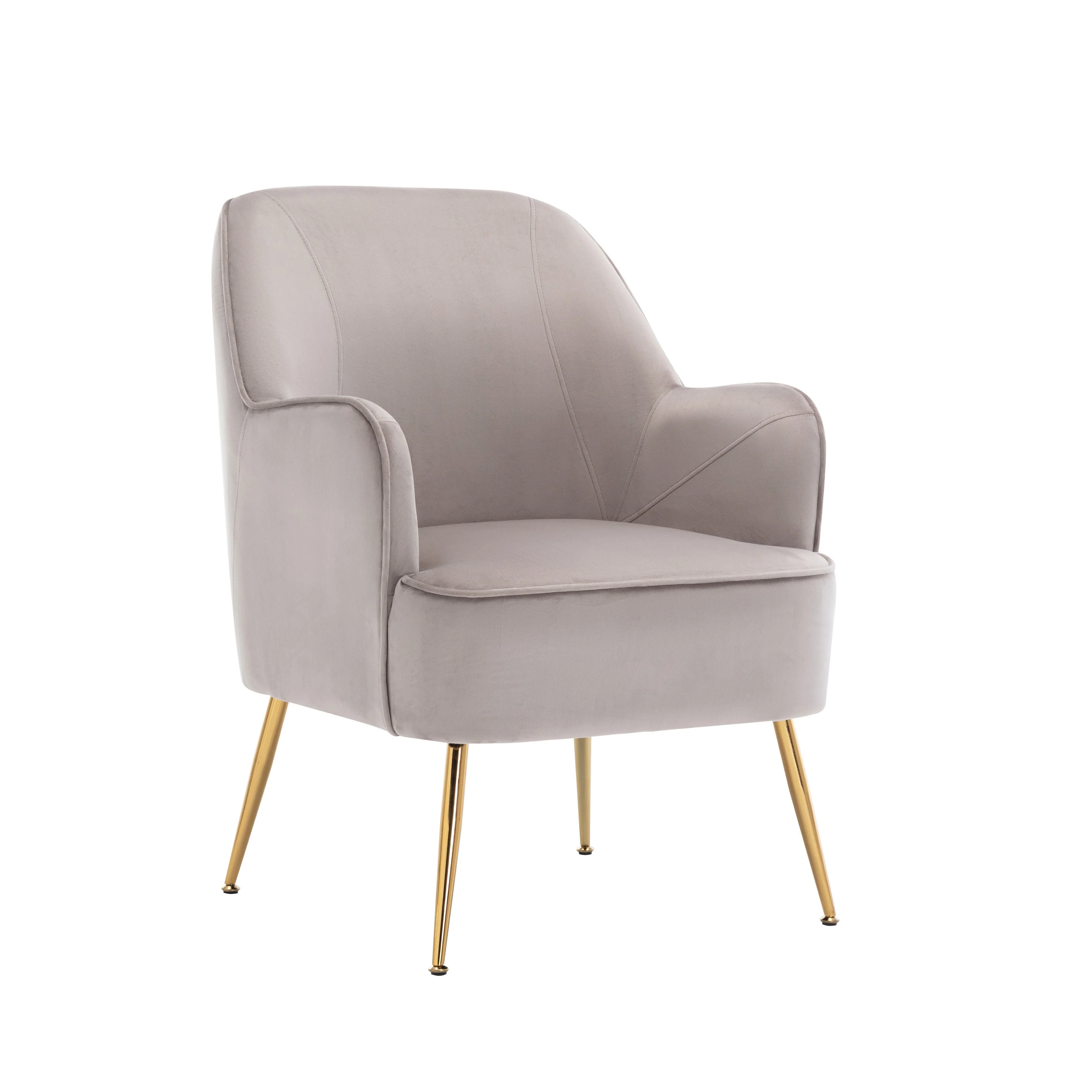 Porthos Home Adora Velvet Upholstered Accent Chair with Gold Chrome Legs