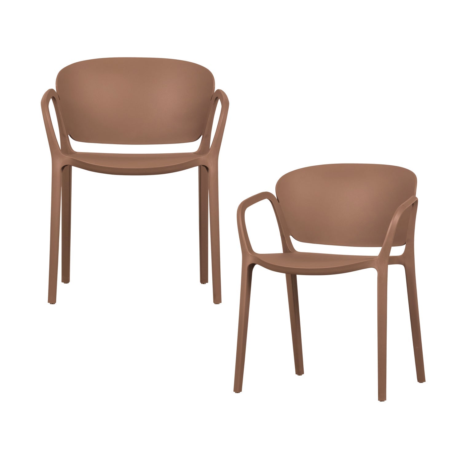 WOOOD tuinstoel Bent - Kunststof - Zalm Roze - 75x57x56