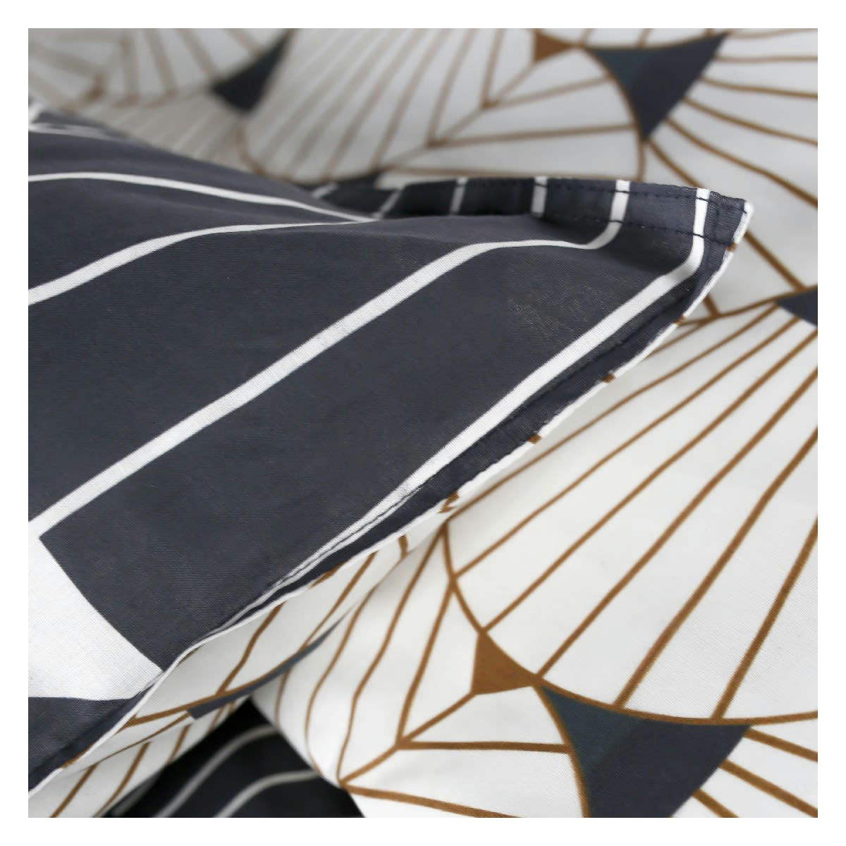 SUNSHINE MADI - Parure de lit 2 personnes imprimé en Coton Bleu 220x240 cm