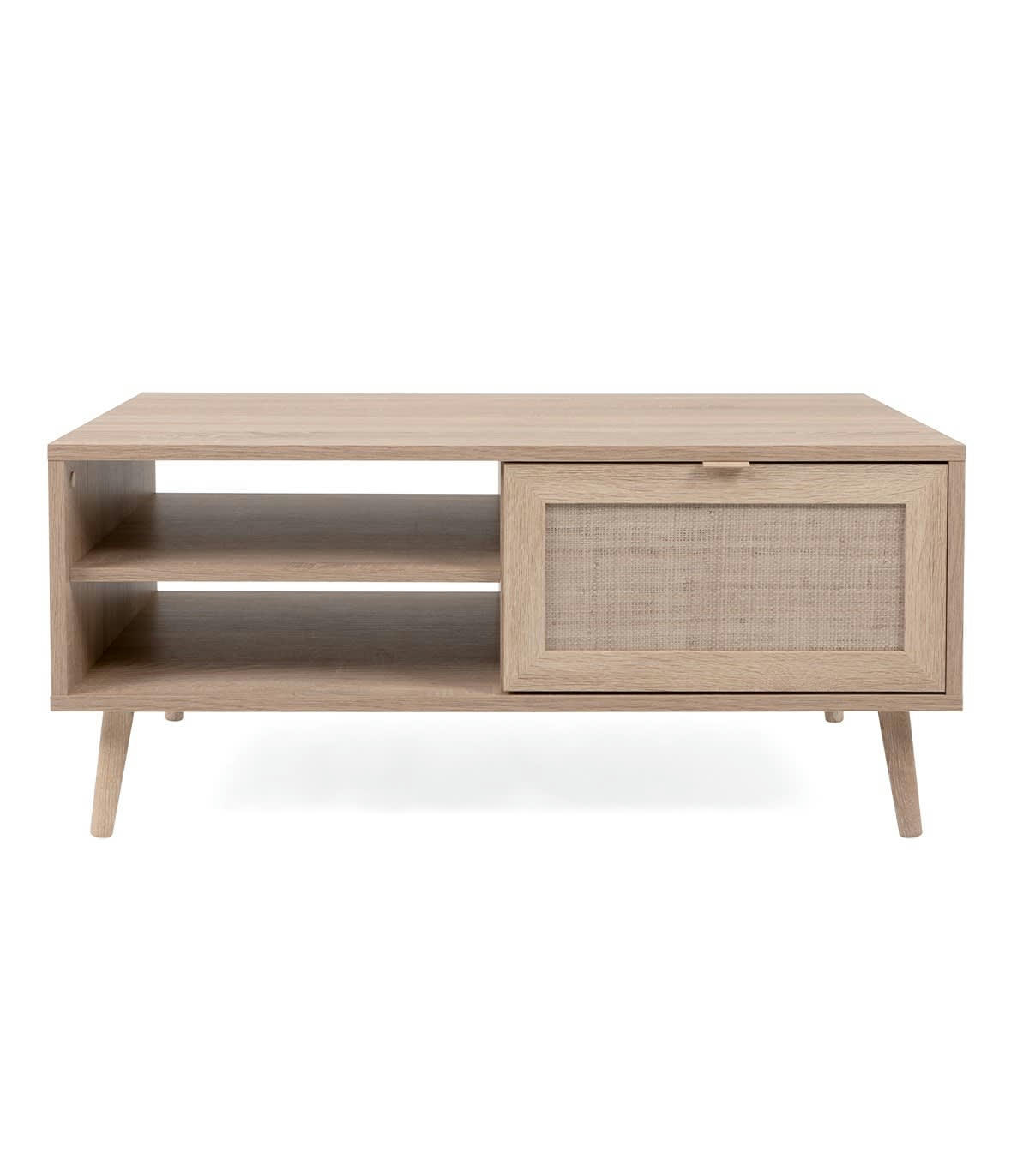 BALI - Table Basse 2 niches L100 cm - Impression effet rotin