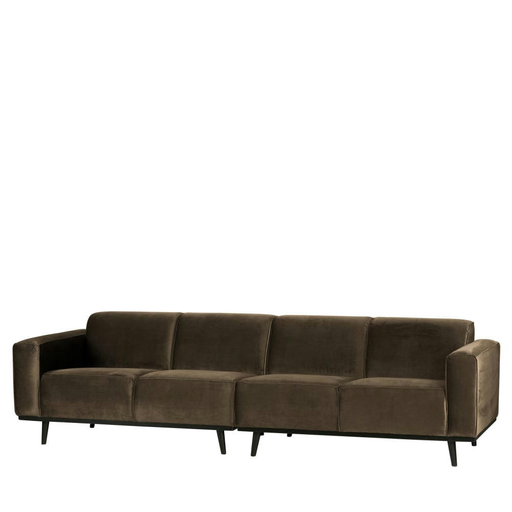 STATEMENT - Canapé 4 places en velours taupe