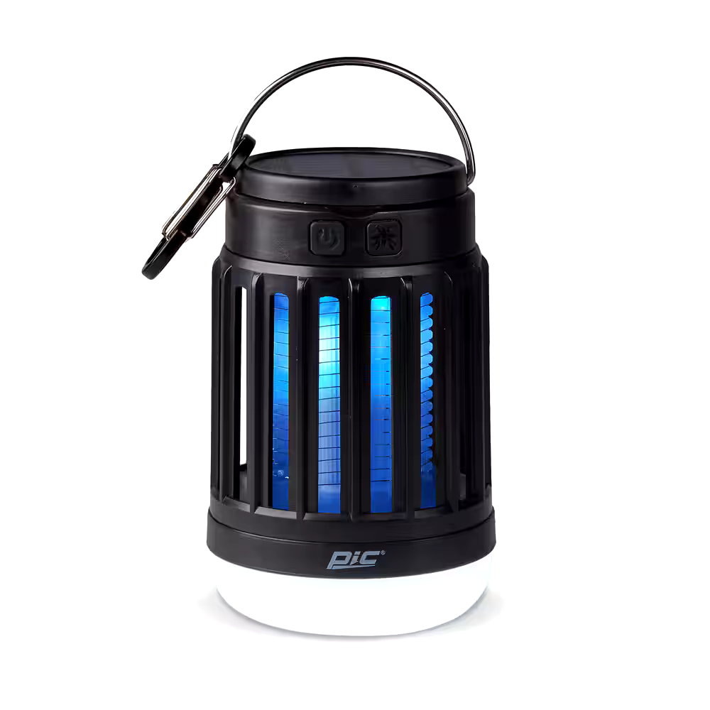 PIC 40W 500V Solar Weather-Proof Blue Light USB Rechargable Hanging Mosquito/Insect Killer Lantern