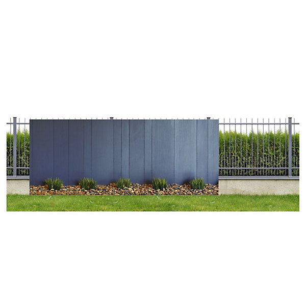 Brise vue balcon JARDINIERE BLEUE xxl, H.2 x L.5 m, 100% occultant, Made in France par Scenolia   kit de fixation offert