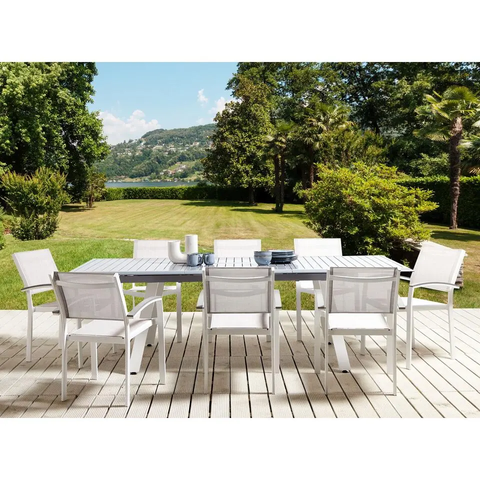PERETA - Tuinset voor 8 - Grijs - Polyester