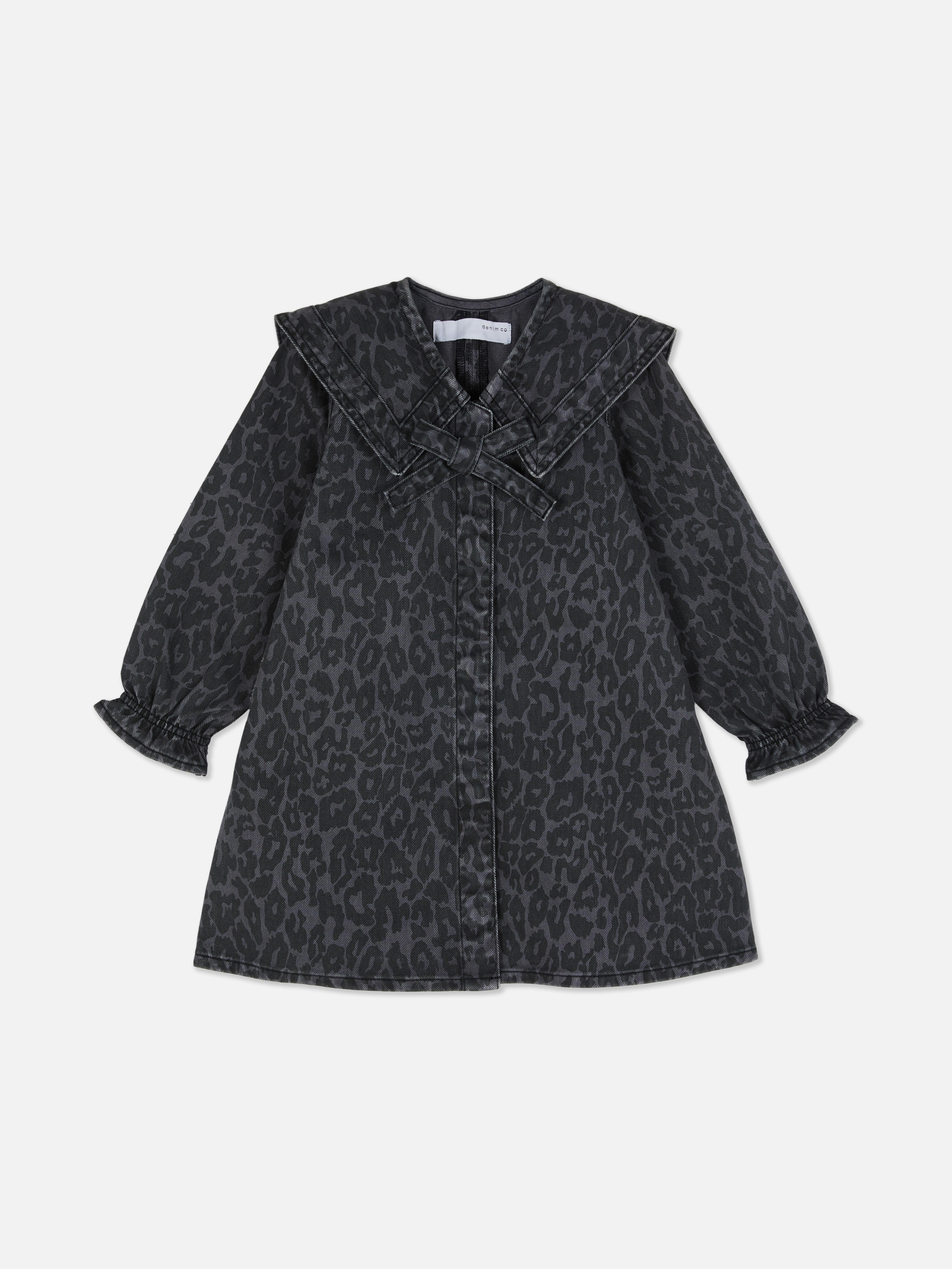 1.5-8yrs | Leopard Print Denim Dress