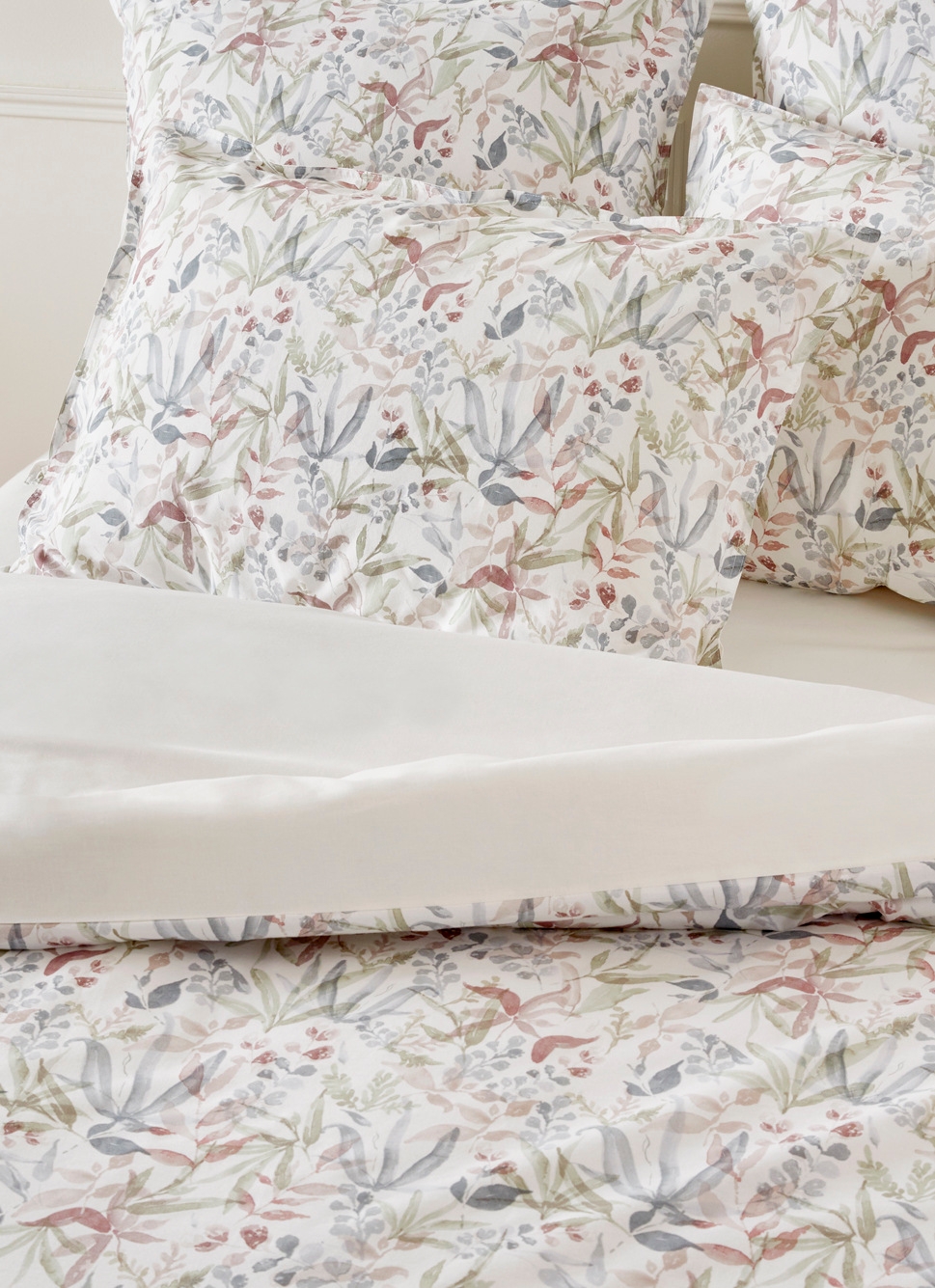 HOUSSE DE COUETTE IMPRIMÉE FLEURI EN COTON LAVÉ LILAS