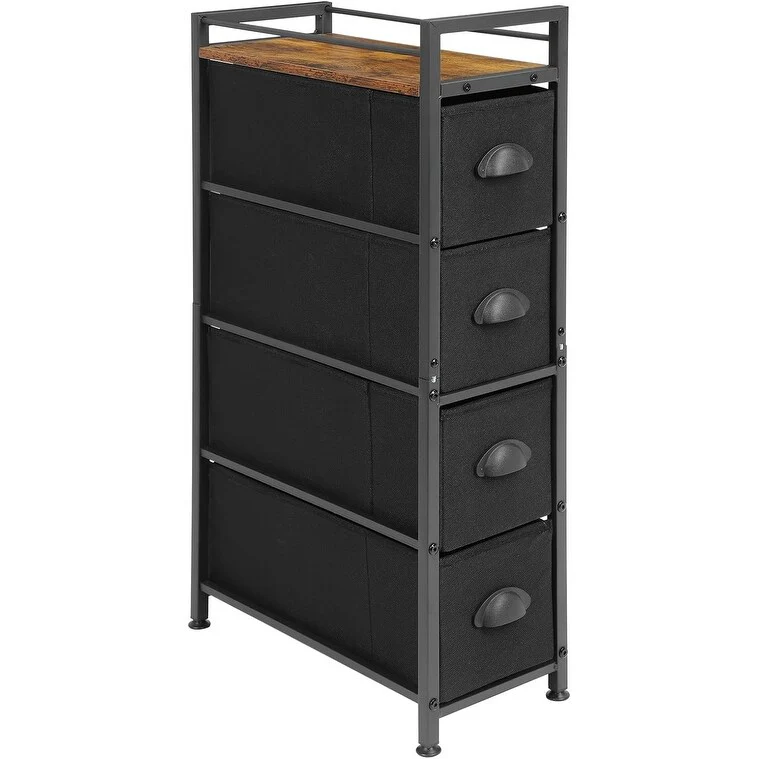 Narrow Dresser Storage Tower with 4 Drawers