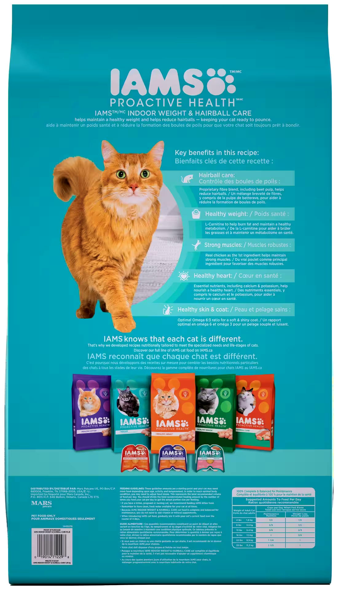 IAMS Proactive Health Indoor Weight & Hairball Control Dry Cat Food, 7.2-kg