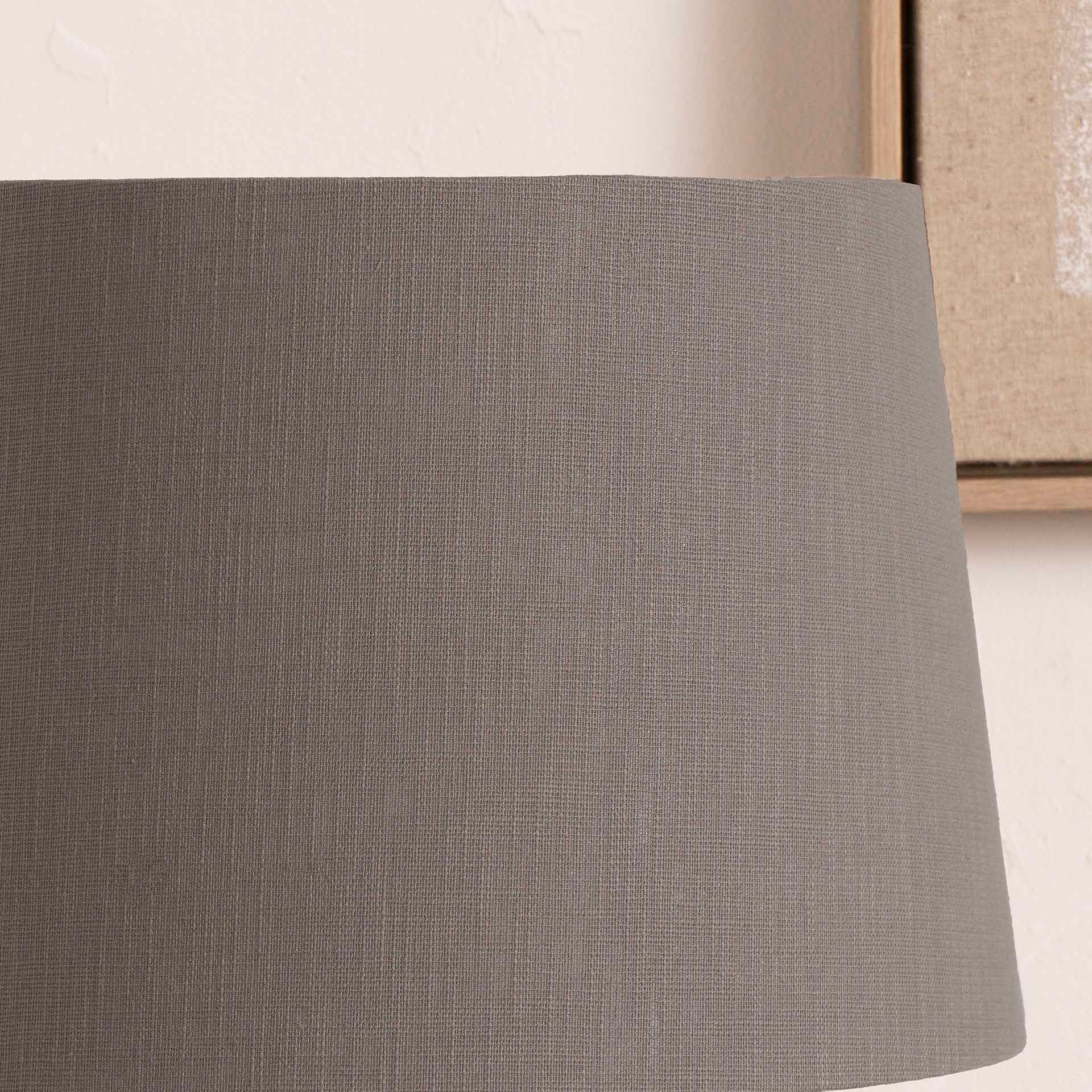 Ruma Dark Grey Self Lined Linen Tapered Cylinder Shade for Table and Floor Lamps
