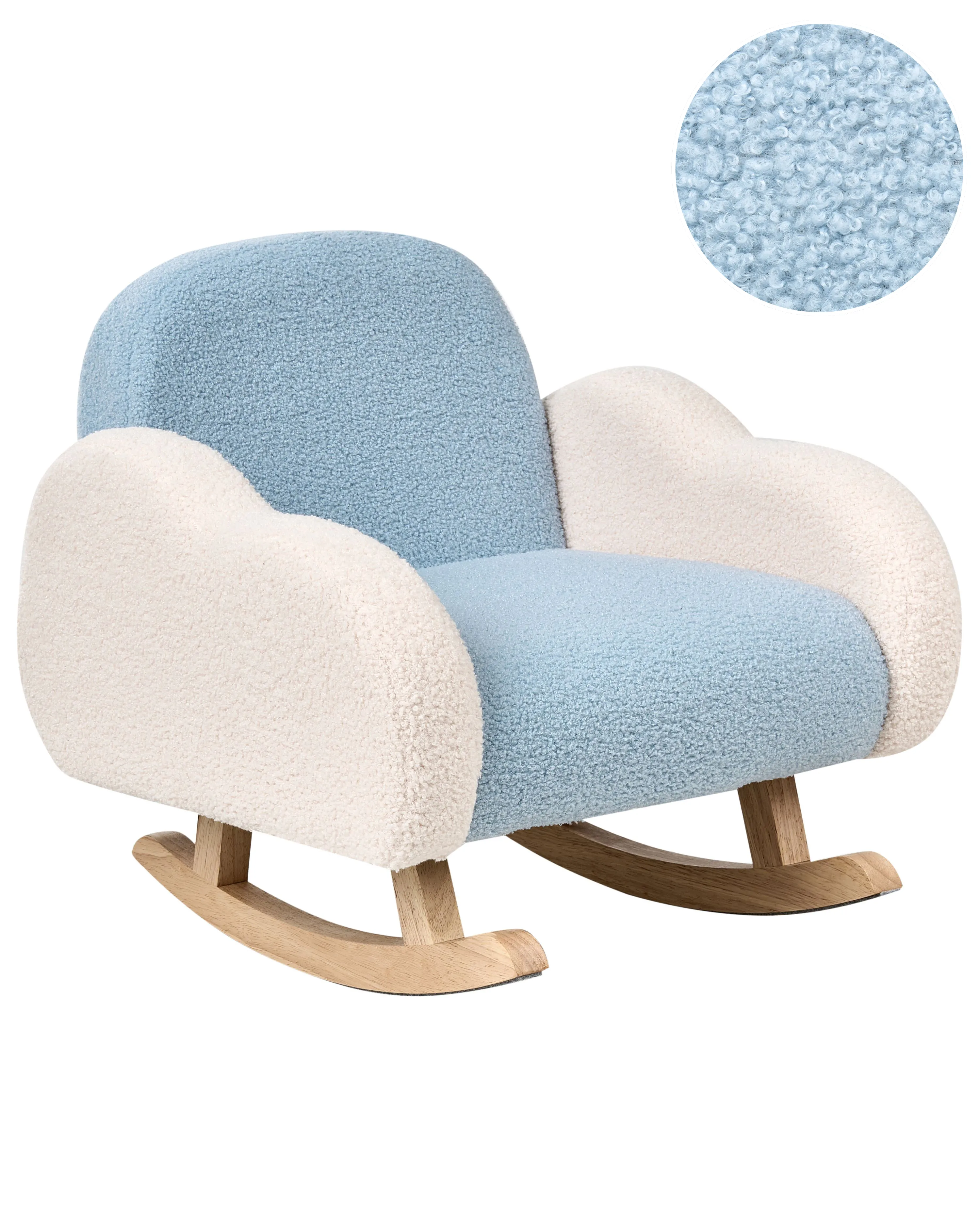 Kids Rocking Chair Cloud SKARE Boucle Light Blue
