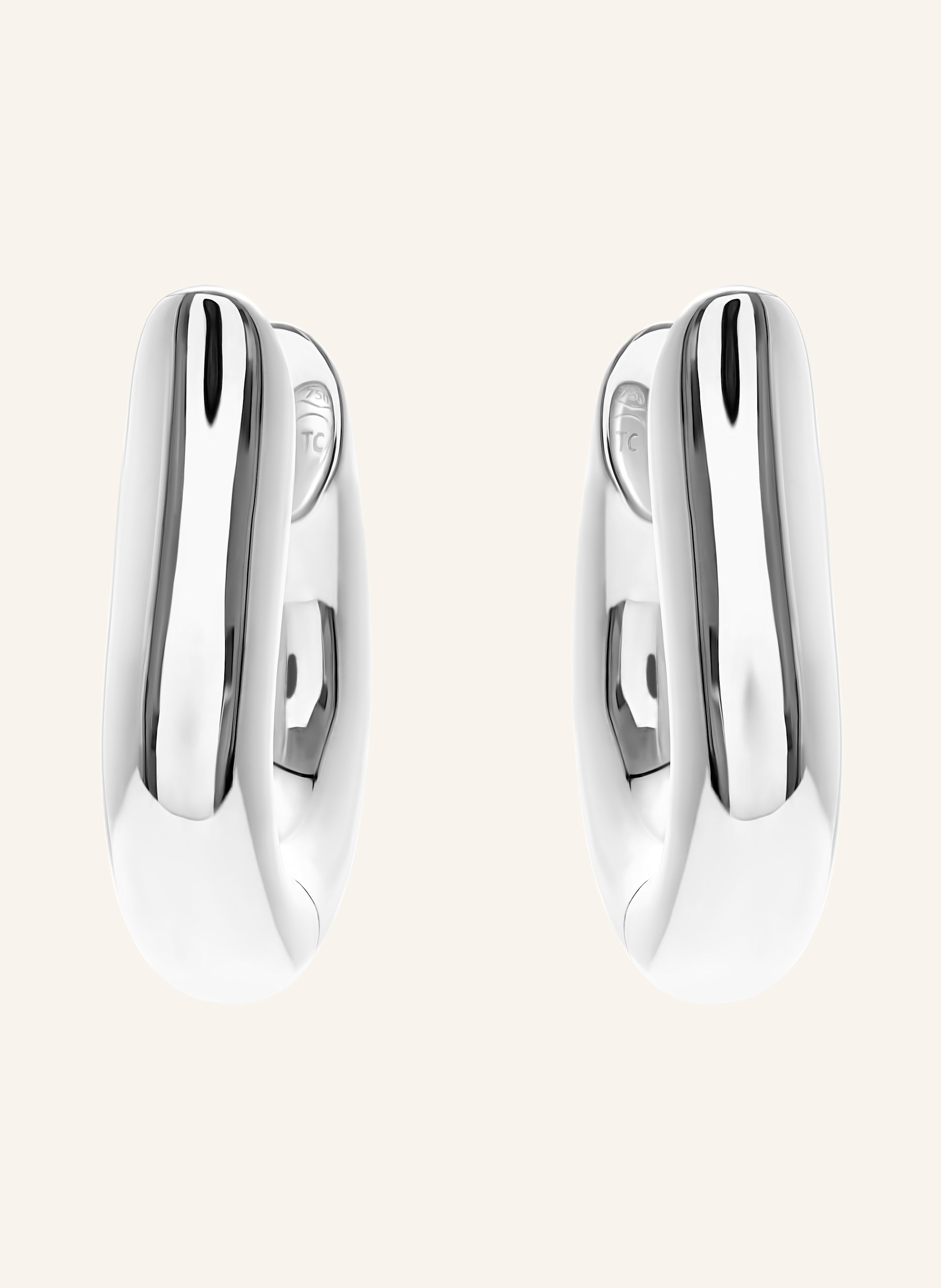 TAMARA COMOLLI Ohrstecker SIGNATURE OHRSTECKER HOOP MEDIUM 18K Weißgold