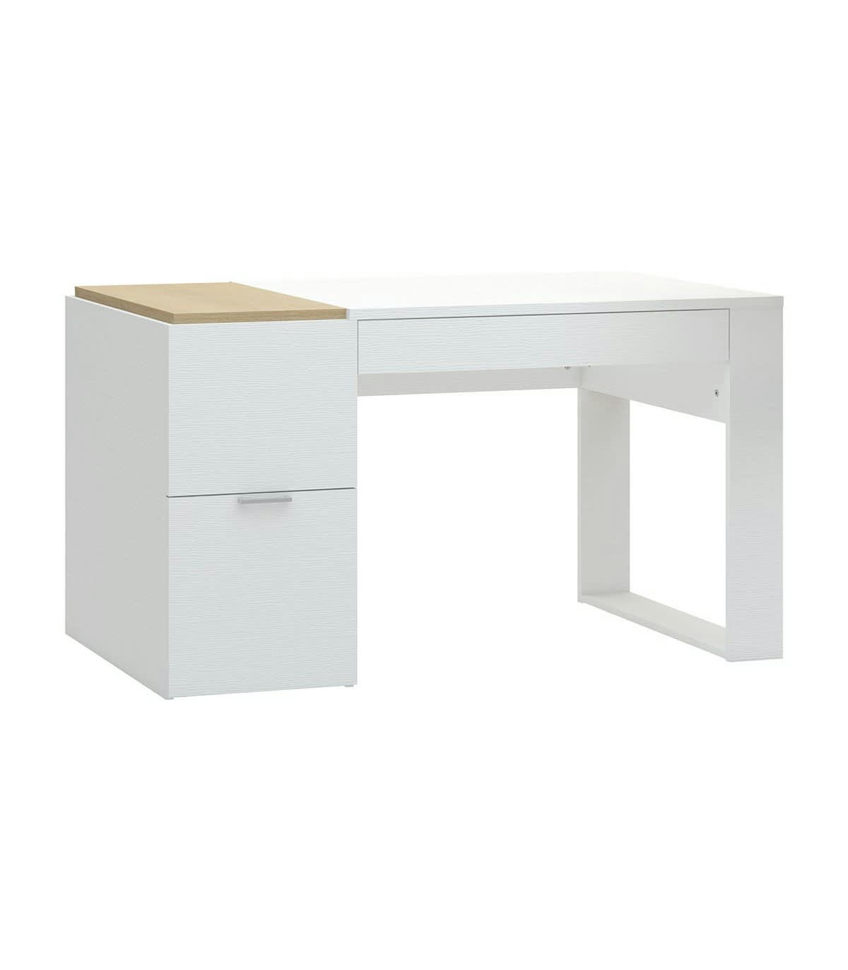 4YOU - Bureau 140 cm avec rangements - Blanc