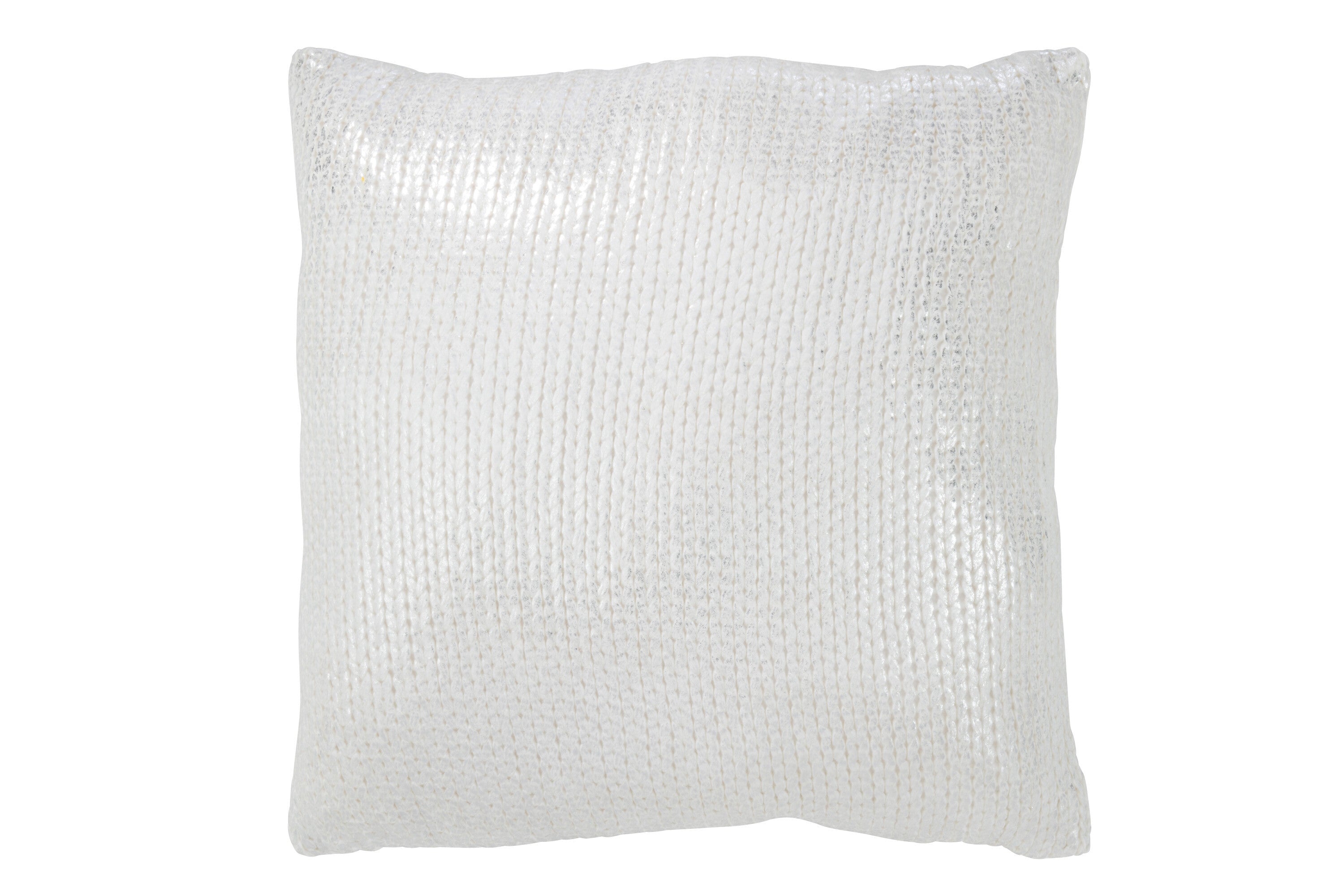 J-Line kussen Metaalachtig - polyester - zilver