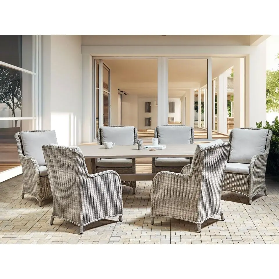 CASCAIS - Tuinset voor 6 - Beige - PE rotan
