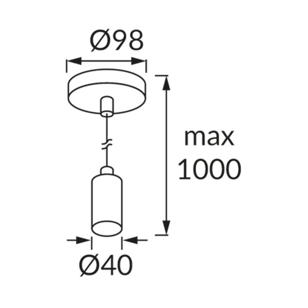 Lampa wisząca biała UNO 1xE27x40W wym: 100x9,8x9,8 cm Struhm