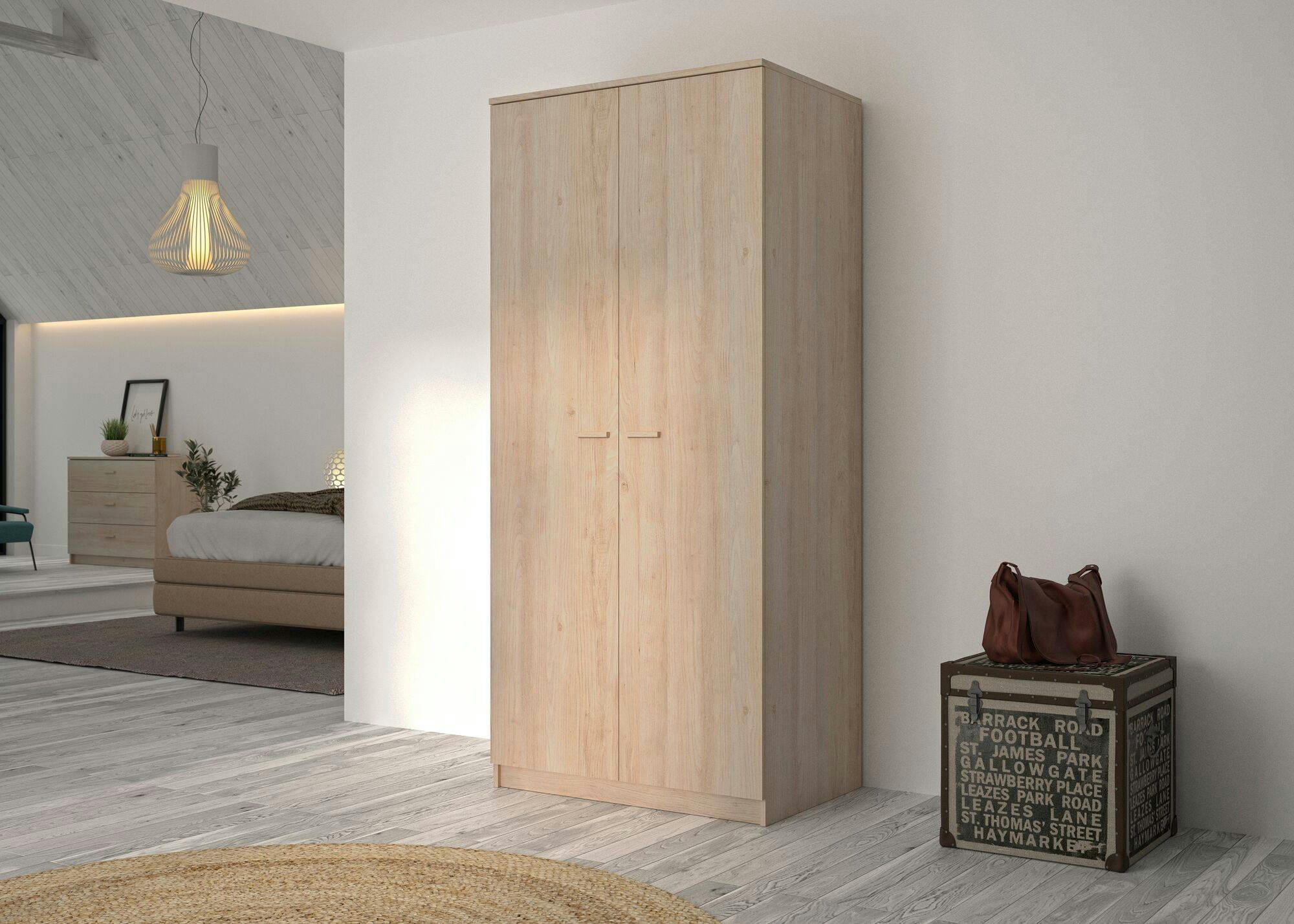 ENORA - Armoire 2 portes effet bois