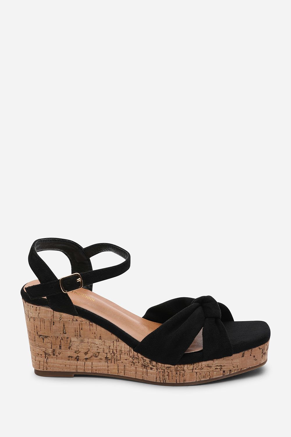 Where's That From Mystique Platform Knot Detail Suede Wedge