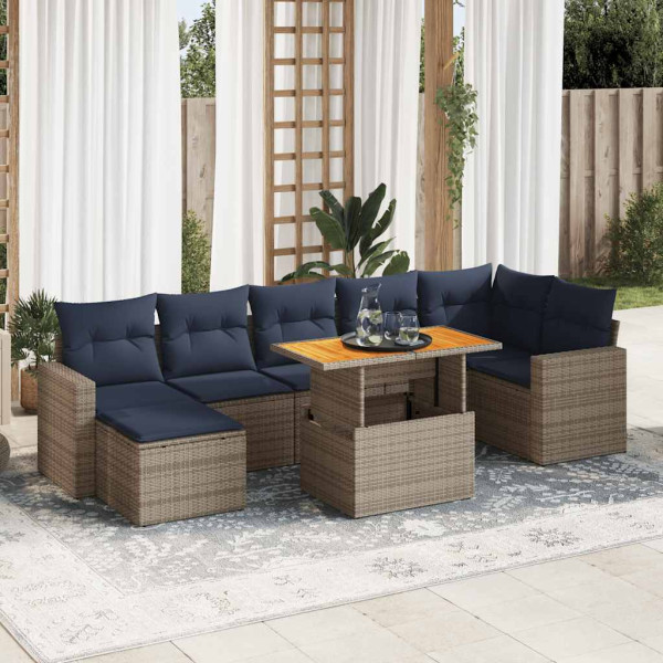 Zestaw Mebli Ogrodowych Stół Rattan Poduszki Do Ogrodu Na Taras Na Patio