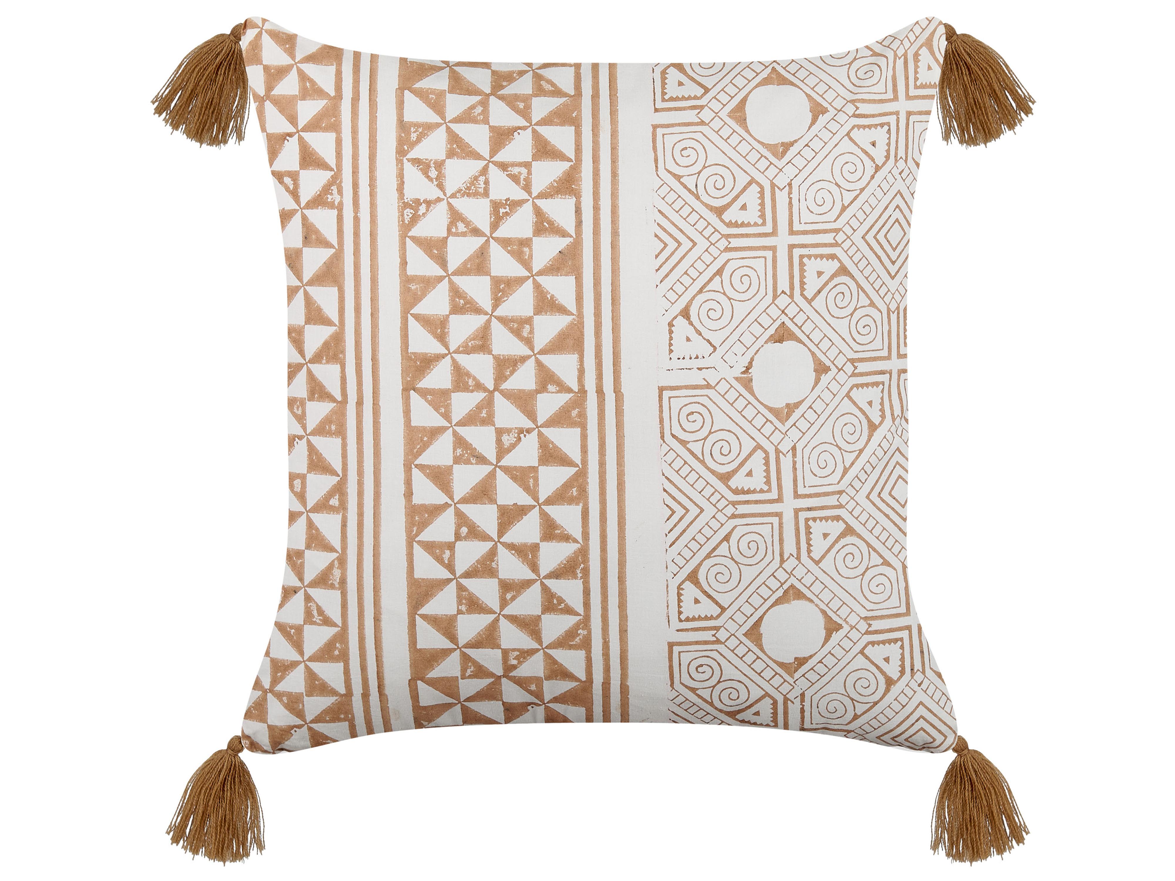 Throw Cushion MALUS Cotton 45 x 45 cm Light Brown Oriental Pattern