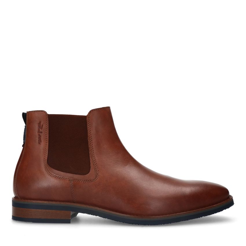 Van Lier Cognac leren chelsea boots