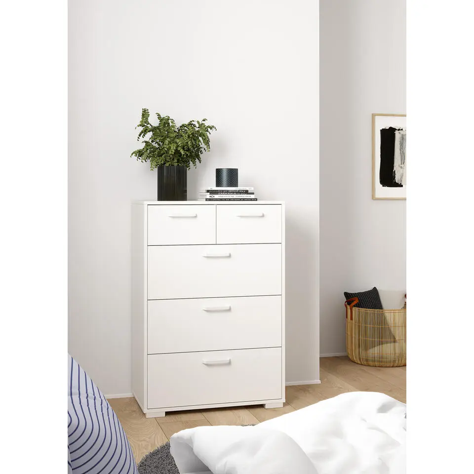 Ladekast Wit - 70x40x102cm - Sofia