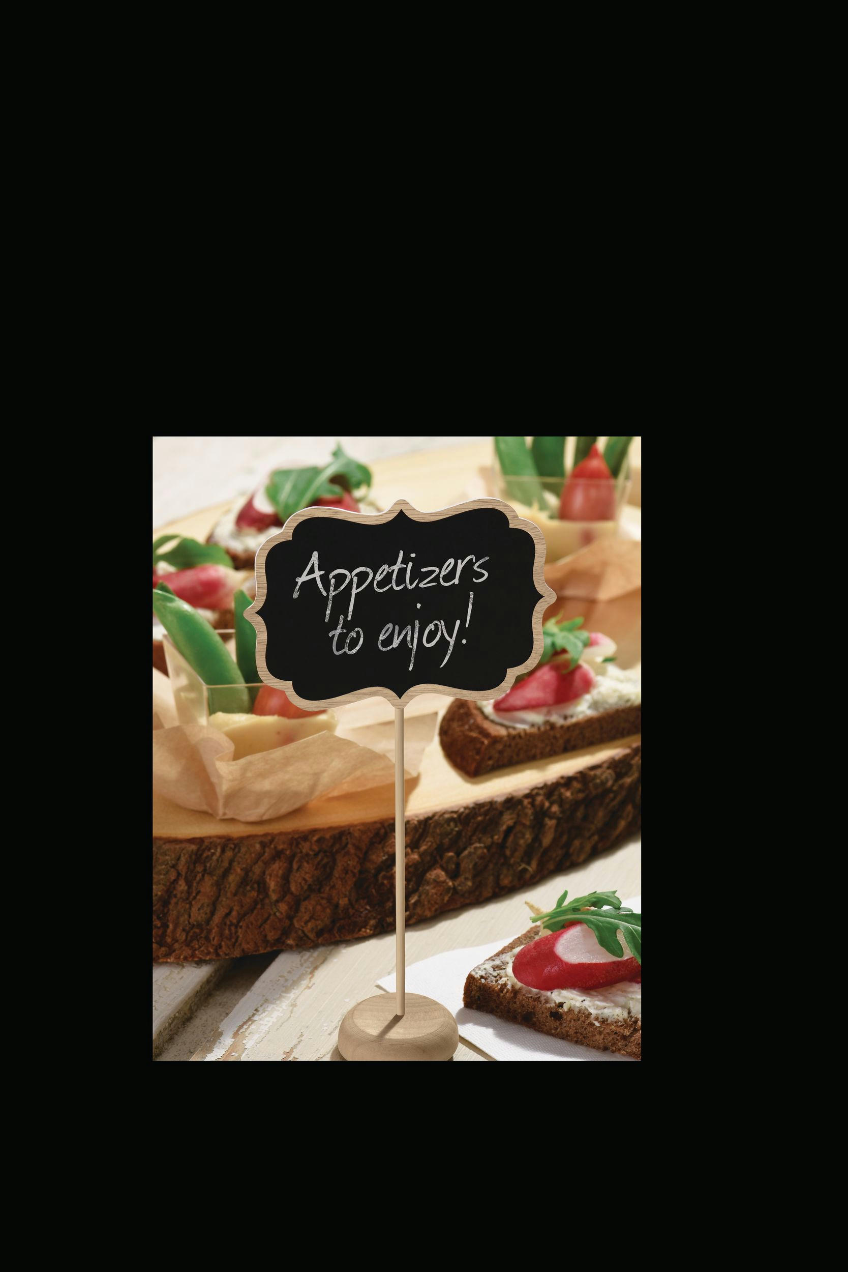 Chalkboard Wood Stands, Birthday Parties, More, Black, 3 1/2-in x 2 1/2-in, 4-pk