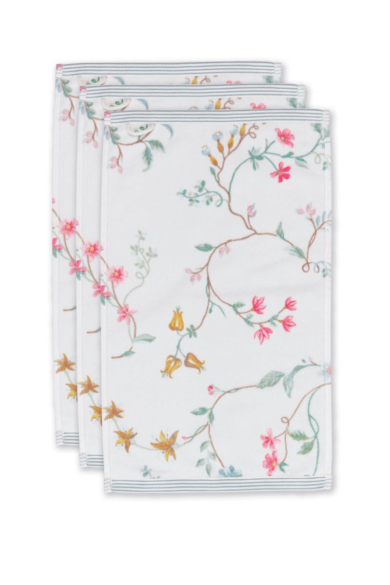 Pip Studio gastendoek Les Fleurs - 30x50 cm - wit