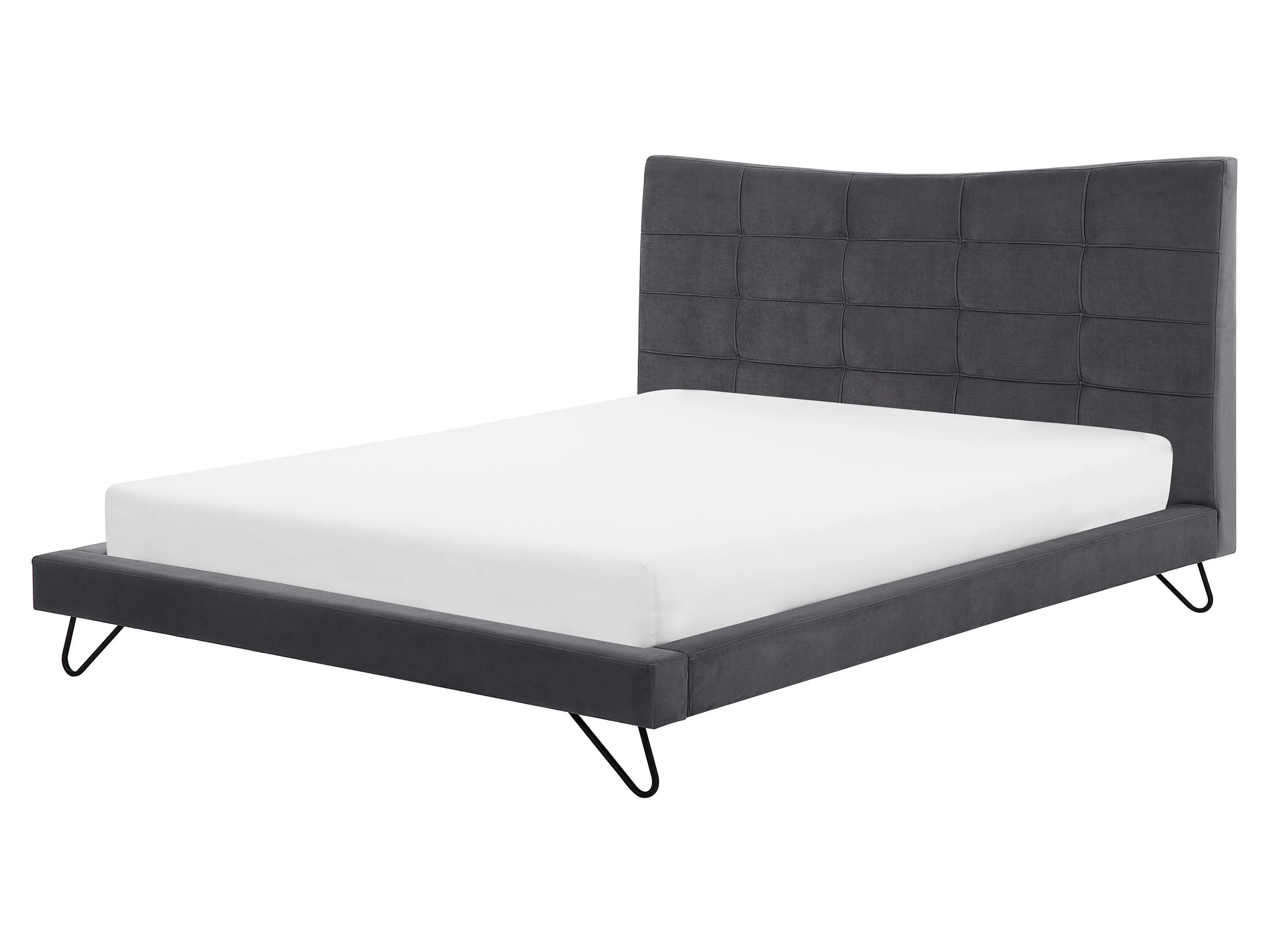 Bed Velvet LANNION 160 x 200 cm (EU King Size) Dark Grey