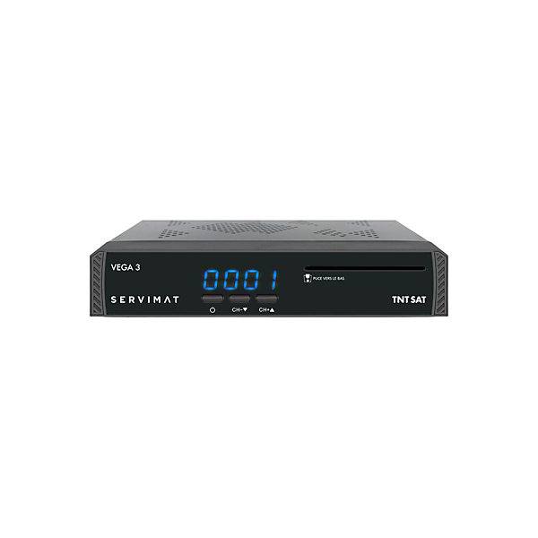 PackRécepteur TV satellite Full HD   Carte d'accès TNTSAT V6   Câble HDMI SERVIMAT