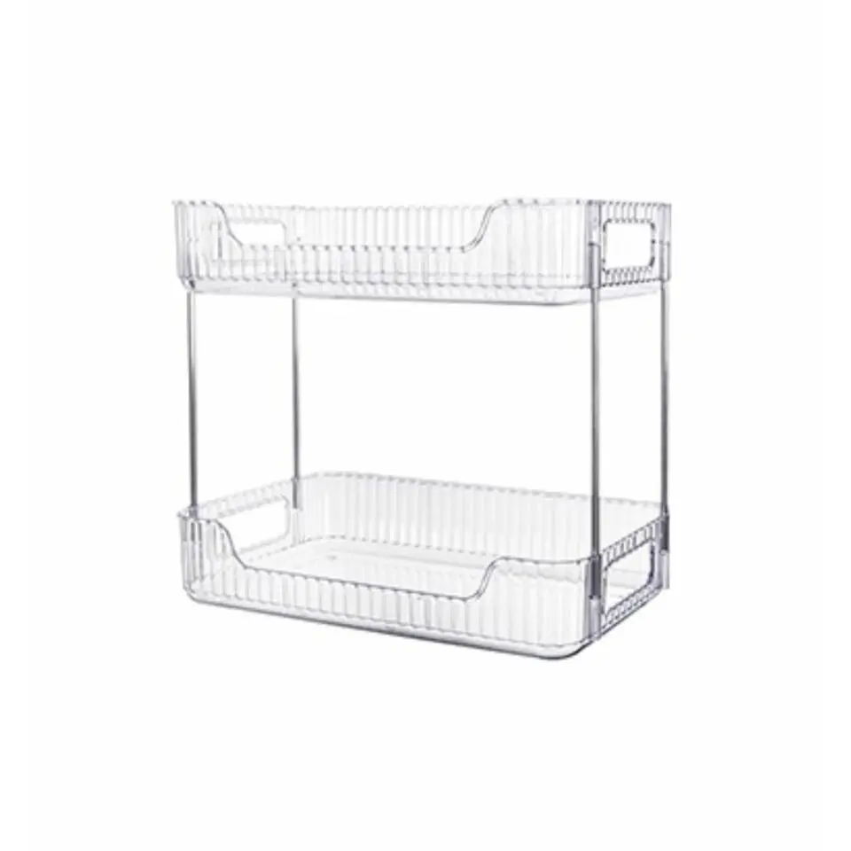 Badkamer/keuken organizer - transparant - 2 lagen - 30 x17 x26 cm