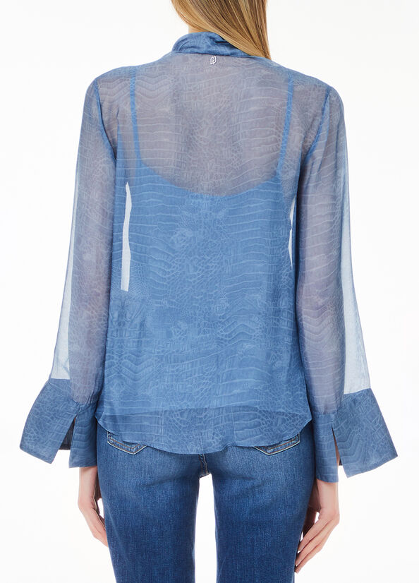 Blusa in misto seta stampata