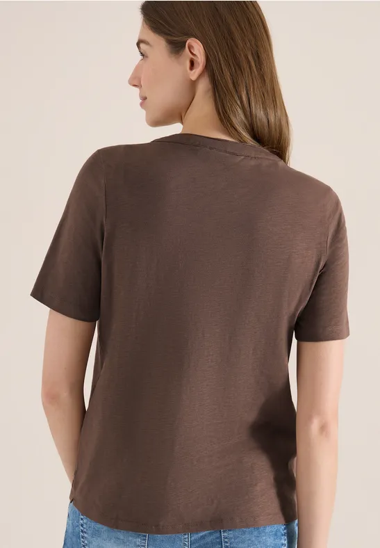 Kurzarm Shirt mit Split Neck