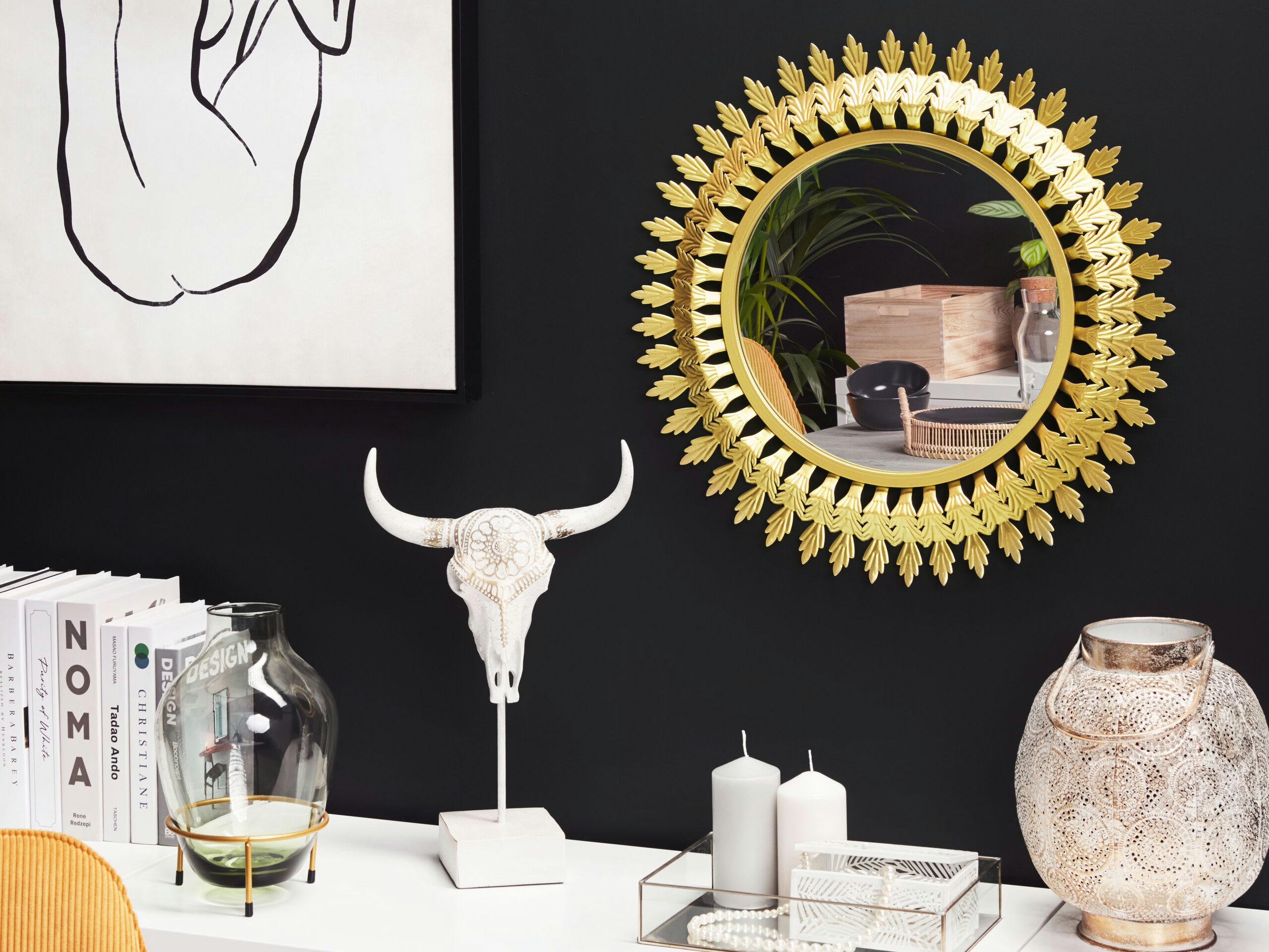 VOREY - Miroir en métal doré 60x60