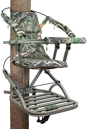 Summit Viper SD Climbing Treestand  Lightweight Aluminum, Foam Padded Seat, 300 lbs Capacity, Includes Safety Harness