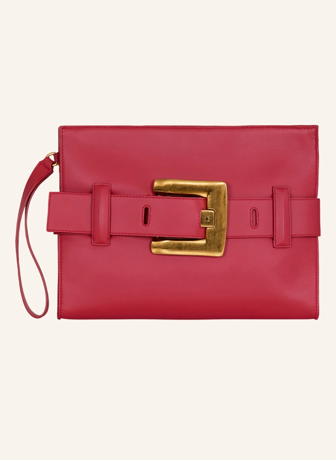 BALMAIN Anthem Clutch aus Glattleder