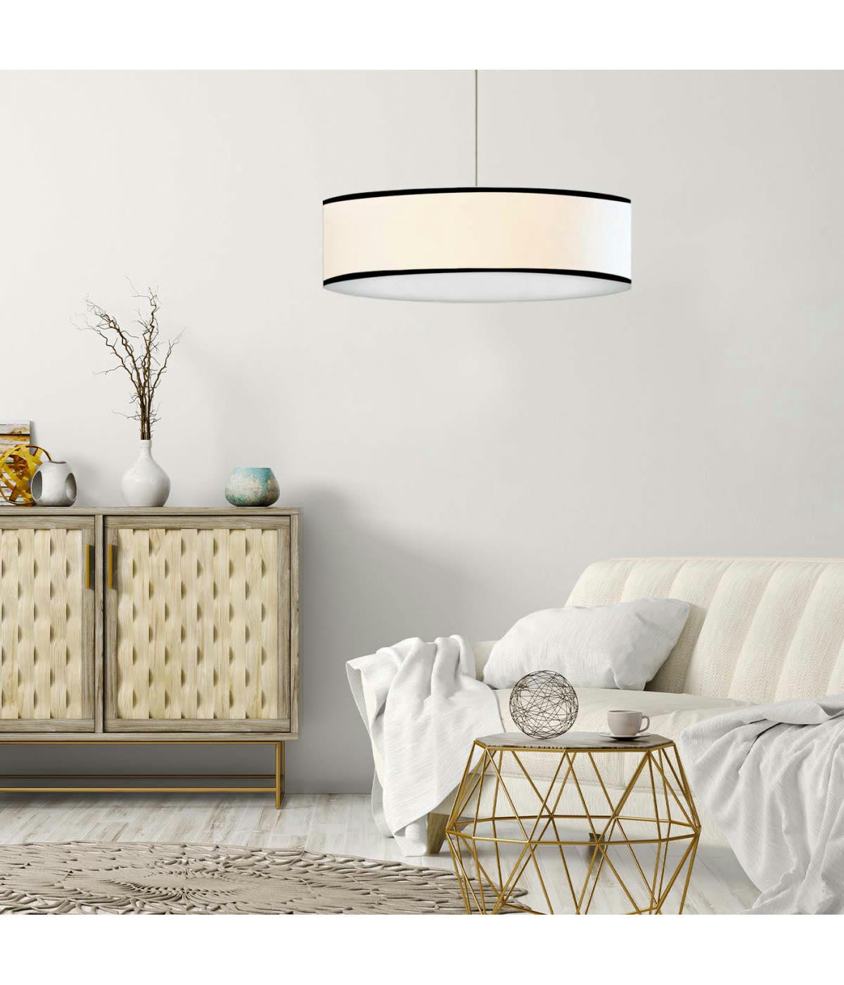 BASIC - Suspension Eclat blanc cassé D: 60 x H: 25