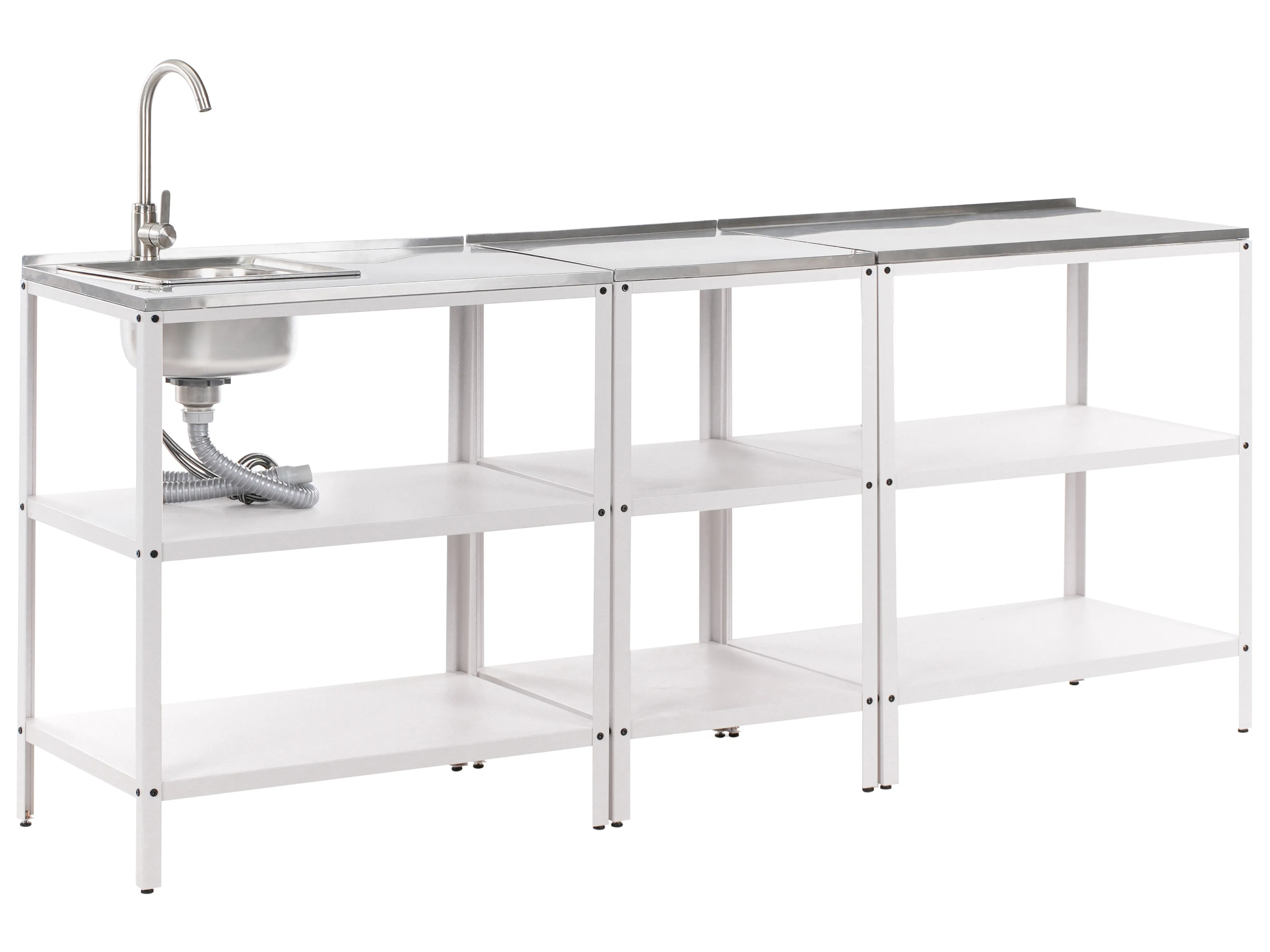 2 Piece Outdoor Kitchen Set with Sink VILAMA White