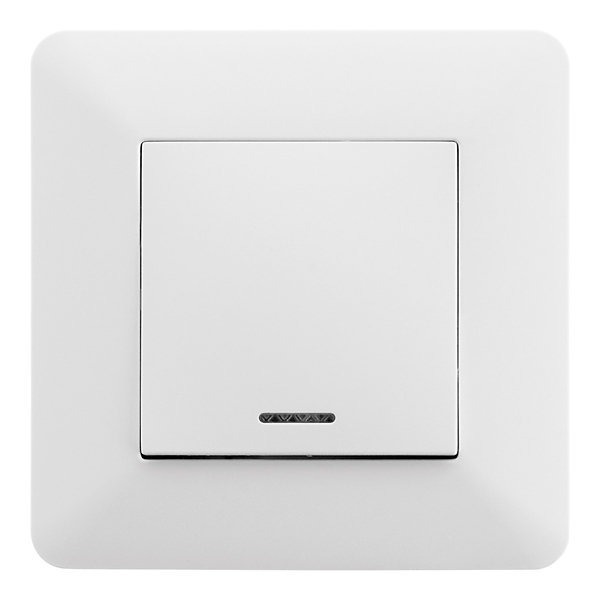 Bouton poussoir à voyant 10A - blanc - Artezo - Zenitech