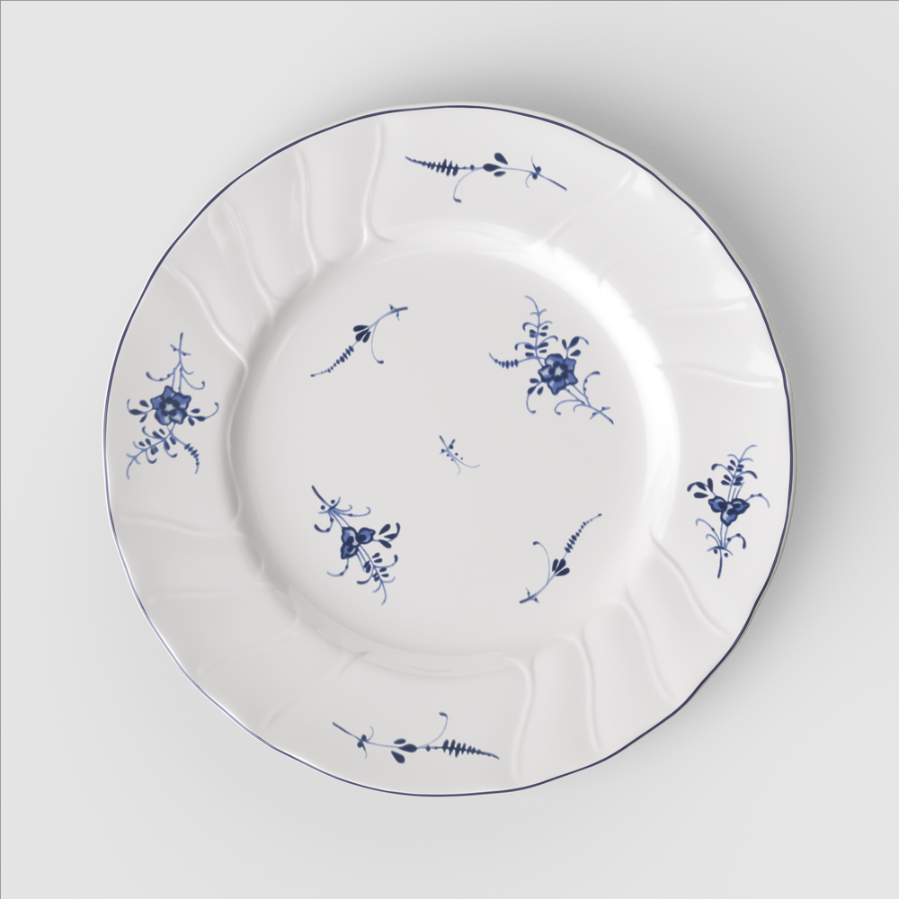 Vieux Luxembourg Salad/ Dessert Plate - White, 8.1'', Premium Porcelain