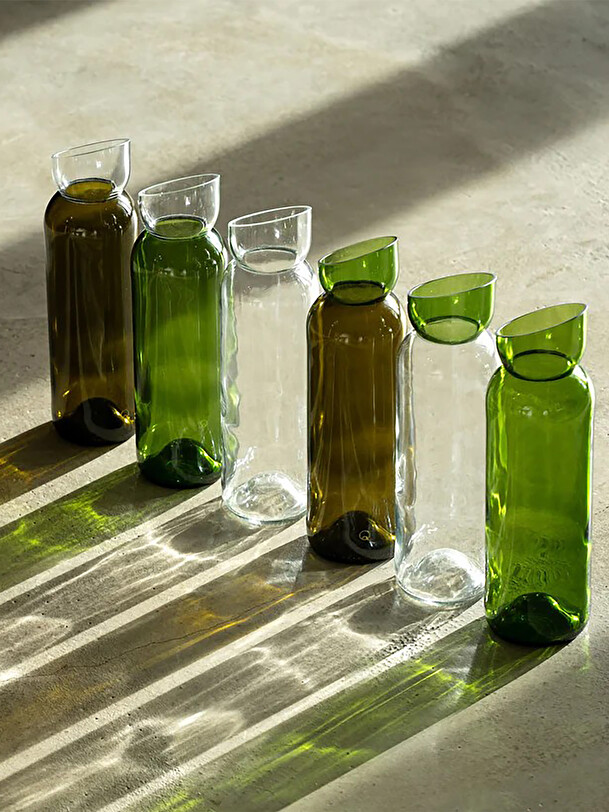 Carafe danser/debattre vert transparent - q de bouteilles vert