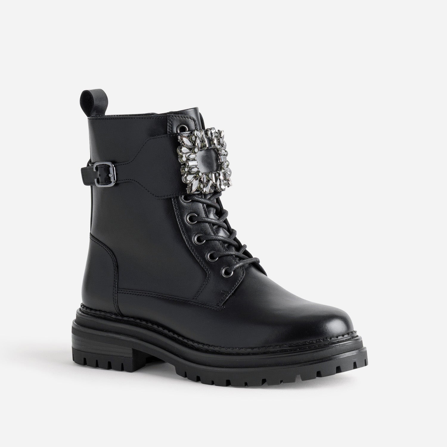 Bottine TEXTO noire cuir bride amovible