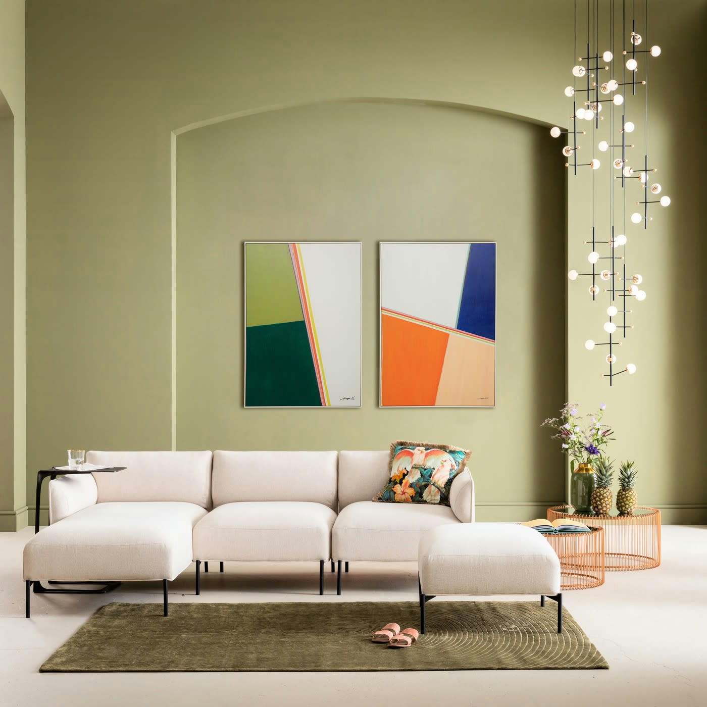 ABSTRACT SHAPES - Peinture Abstract Shapes kaki 73x103cm Kare Design