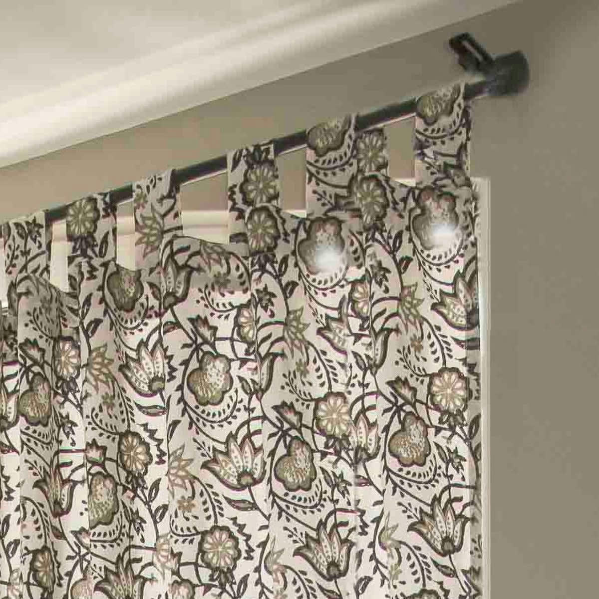 CARMA - Rideau à pattes coton  150x300 taupe