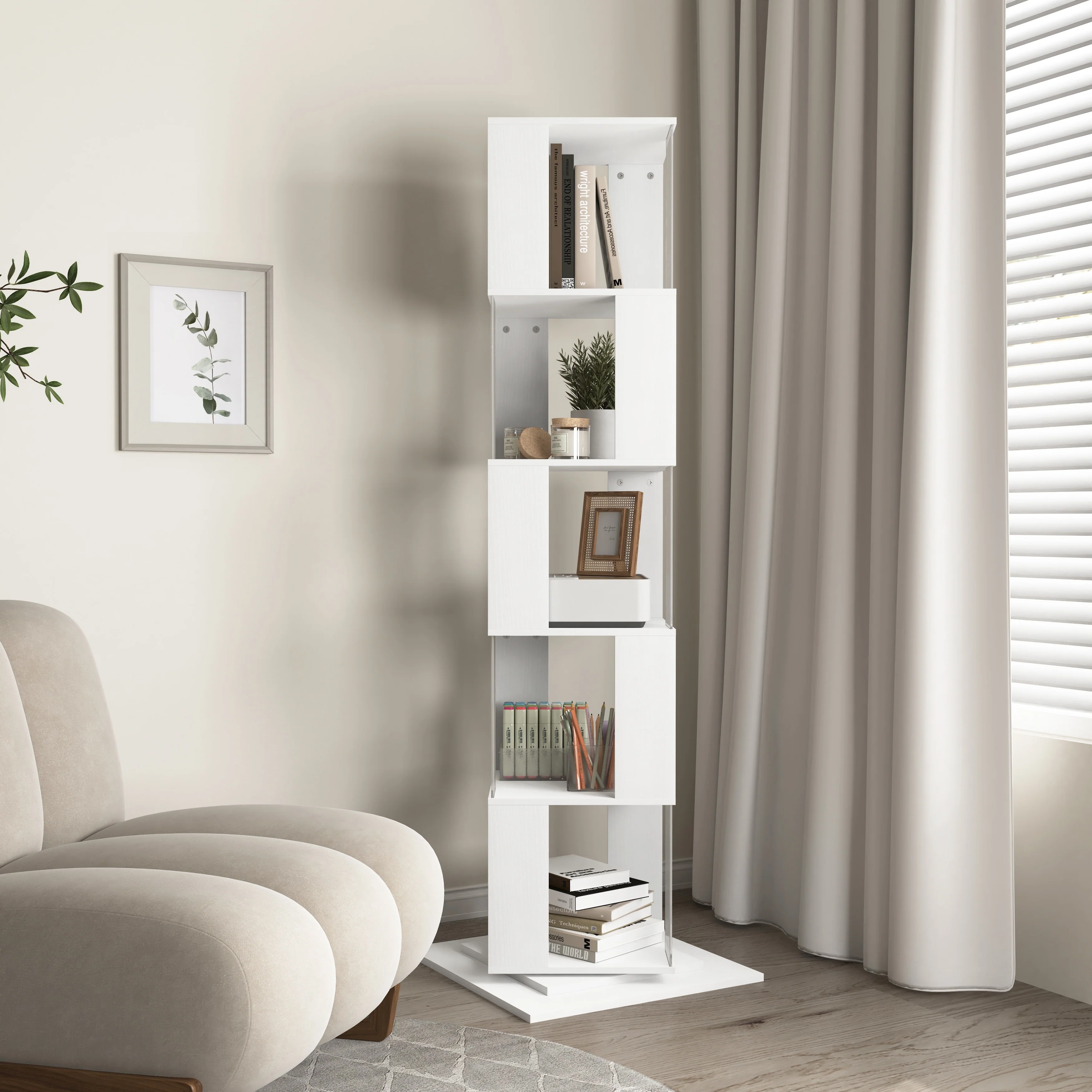 5 tier Rotating Bookshelf