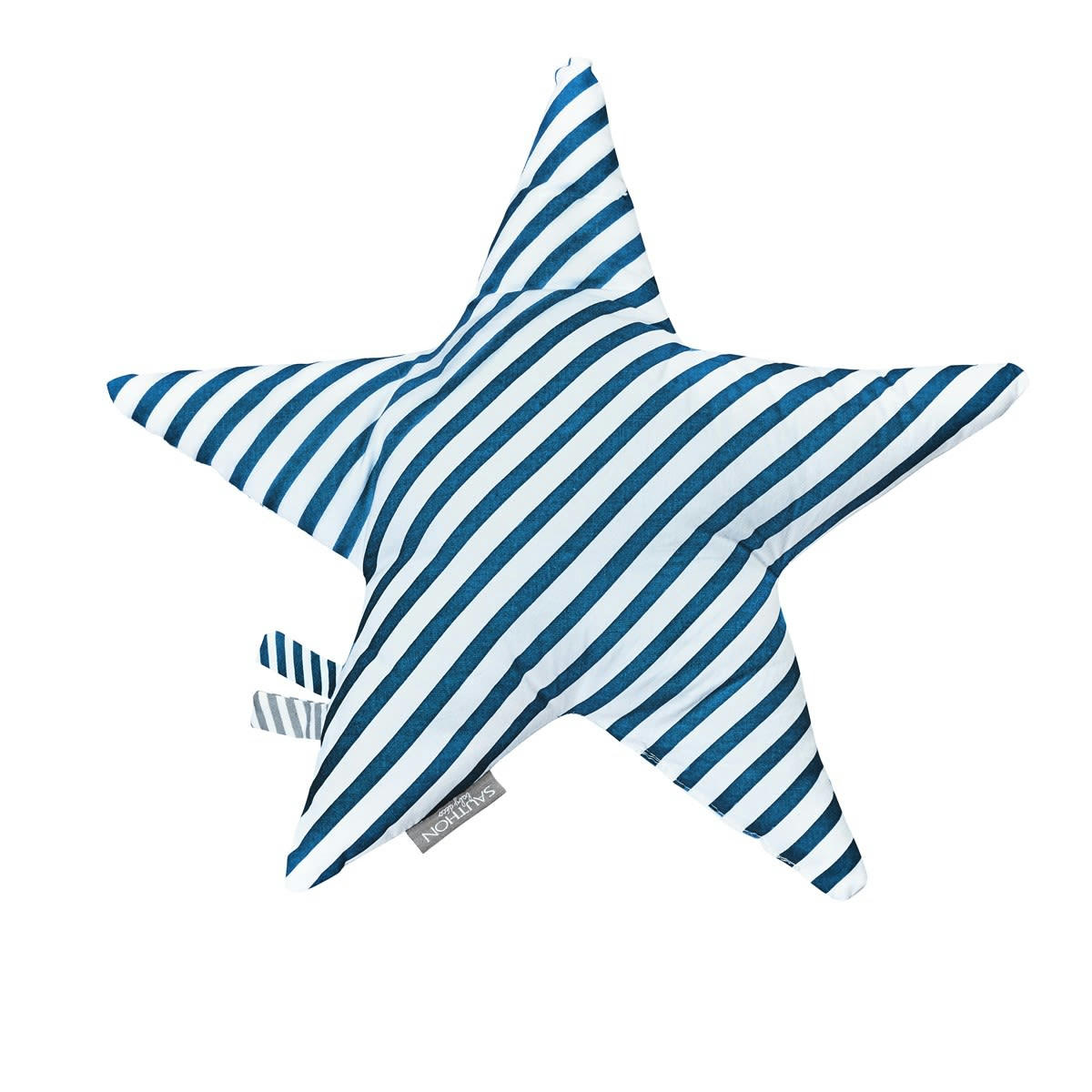 BLUE BALEINE - Coussin étoile en coton blanc