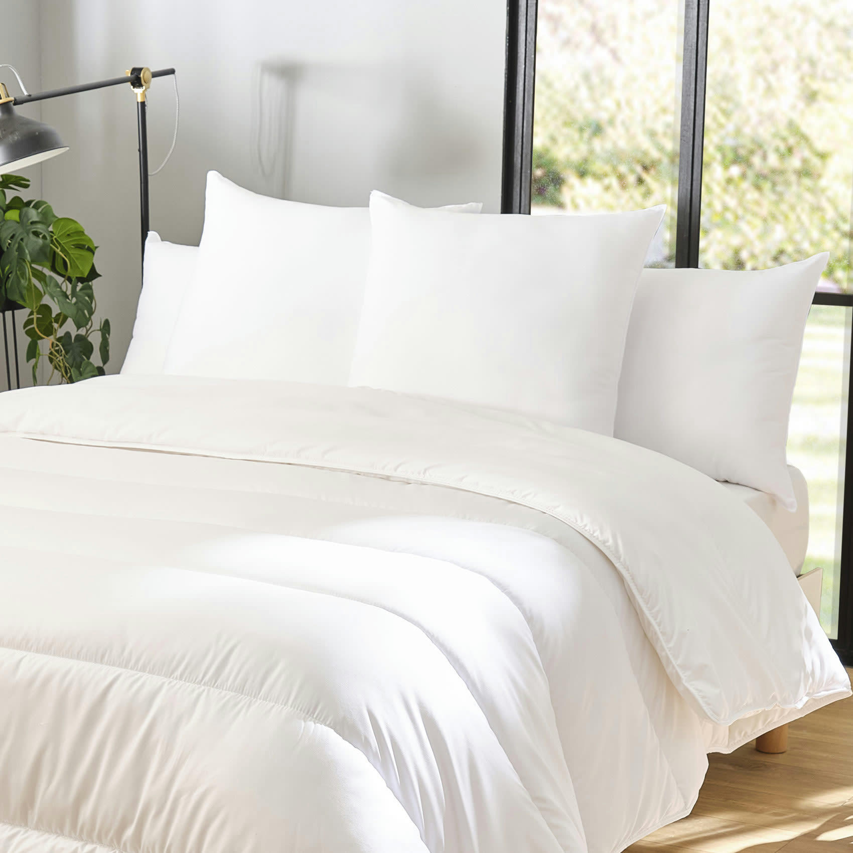 - Oreiller ferme en 100% microfibre blanc 50x70 cm