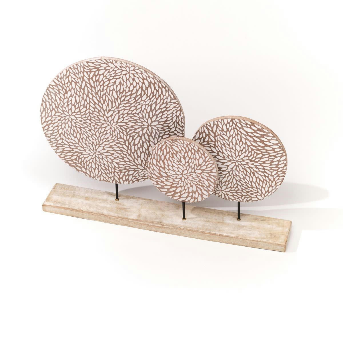 MANGO WOOD - Déco à poser sur pied en bois beige 53x7.5x36