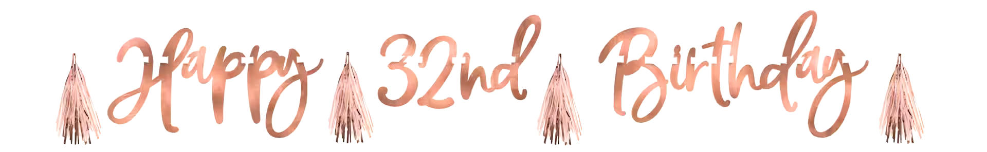 Metallic Blush Happy Birthday Tassel Banner Kit
